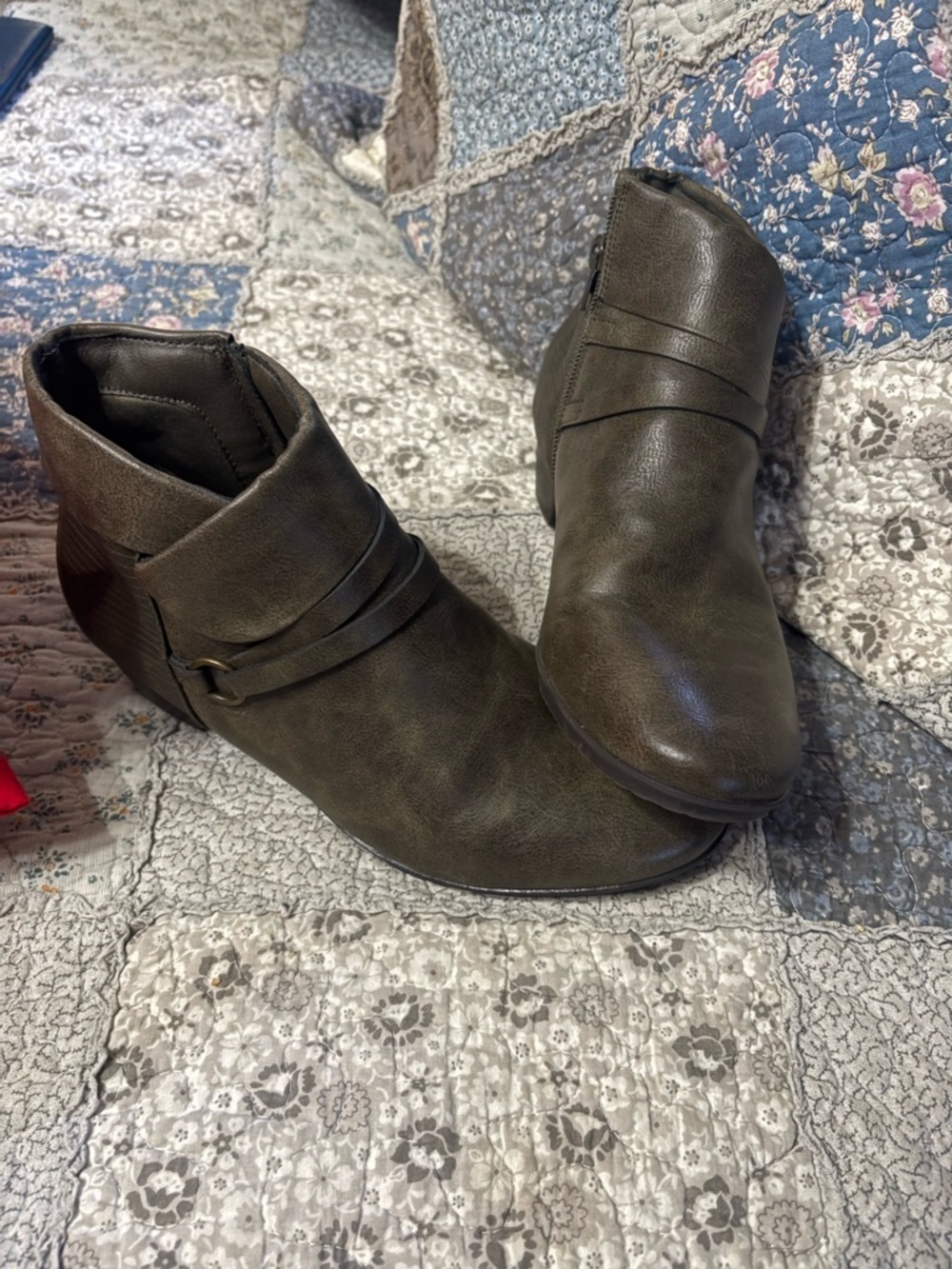 Rachel Olive Brown Leather Ankle Boot